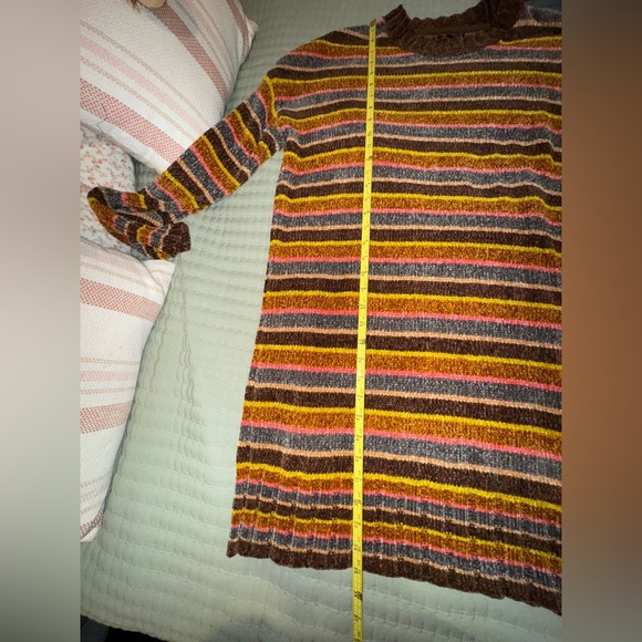 Volcom bubbletea dress, dark chocolate, pink yellow striped. Size XL Super soft - Picture 7 of 12